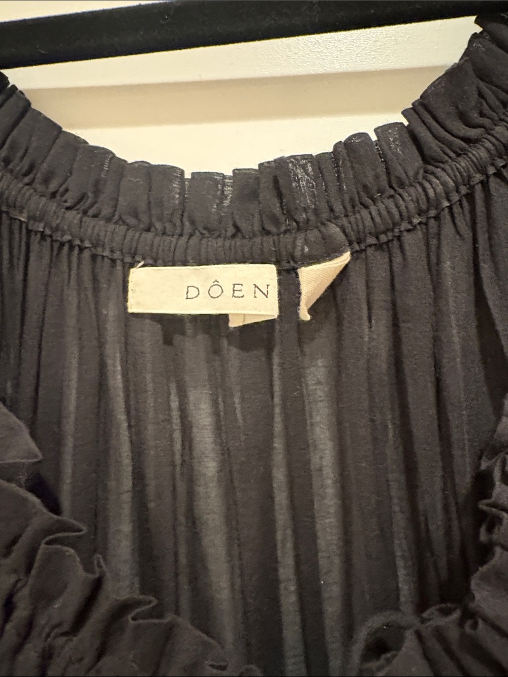 Doen Black Midi Dress with Puff Sleeves - Picture 7 of 9
